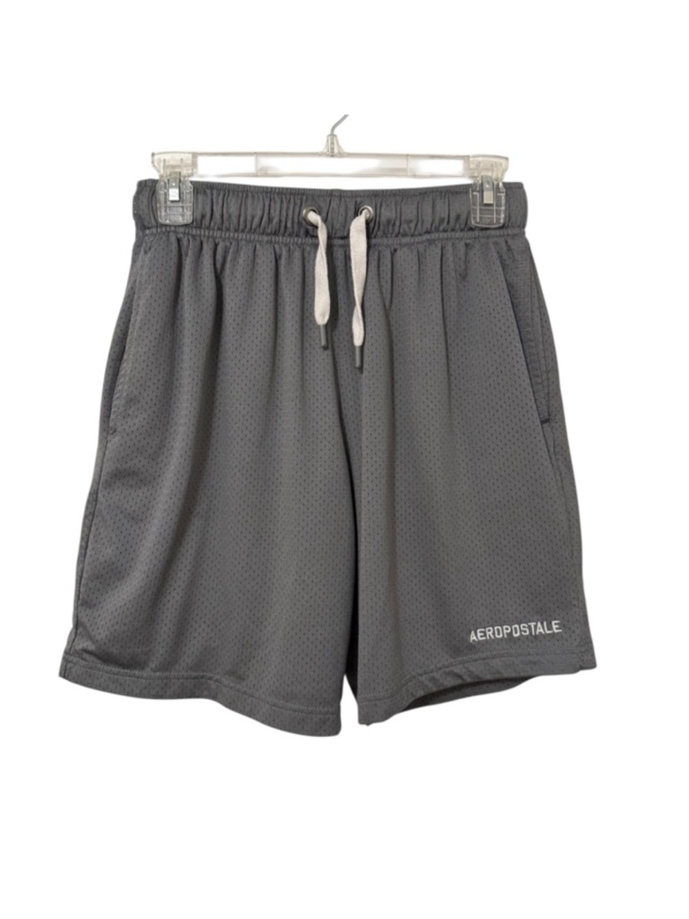Aeropostale Gray Mesh Athletic Basketball Shorts Men’s Small Embroidered Logo